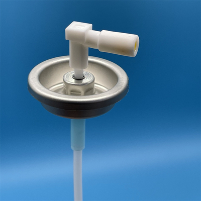 खरीदें One Inch Metered Aerosol Valve with Sliver Color and plastis stem tinplate Mounting Cup ऑनलाइन निर्माण