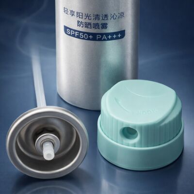 ब्रॉड-मिस्ट सनस्क्रीन एरोसोल वाल्व समान पूर्ण-शरीर कवरेज के लिए